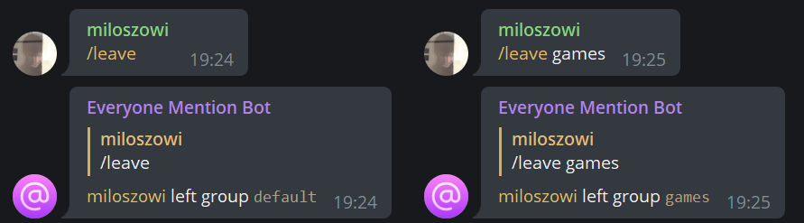 leave command example